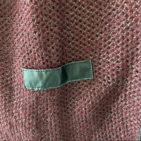 NARA CAMICIE Cardigan Sz M/L Wool Blend Burgundy Zip Closure False pockets New - Picture 7 of 9